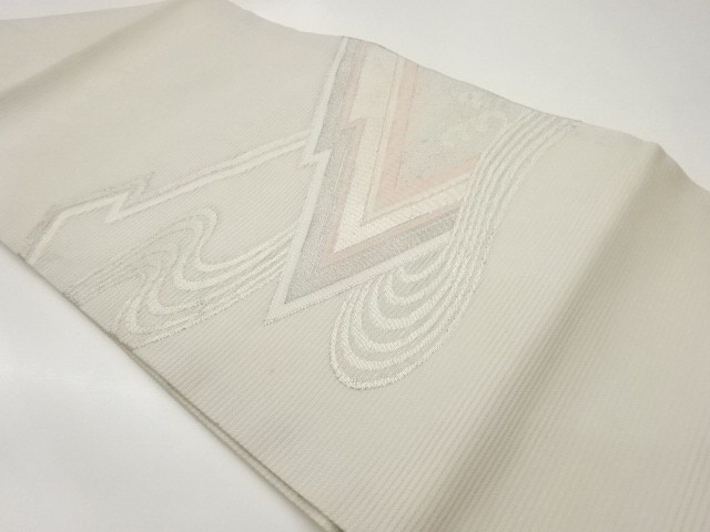 絽松皮菱に流水模様織出し名古屋帯